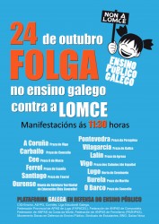 A Plataforma Galega en Defensa do Ensino Público chama a secundar a folga contra a LOMCE